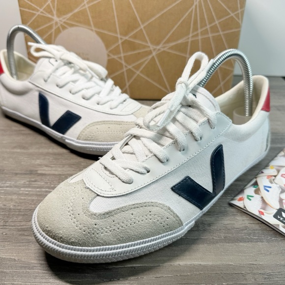 Veja Shoes - Veja White and Navy Sneakers
